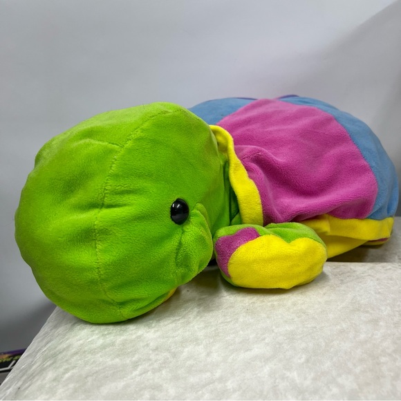 Vintage? Colorful Plush Turtle Toy Pastel Rainbow large...